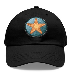 Starfish Cap: Ocean Adventure Hat with Printed Leather Patch