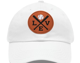 Gorra de béisbol Love Dad: bates cruzados, parche de cuero estampado