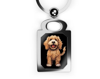 カスタムペットコッカープーグラフィックキーホルダー：犬好きへのギフト