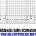 Digital Download, Baseball Scorebook, Little League, Pro Games, Play by ...