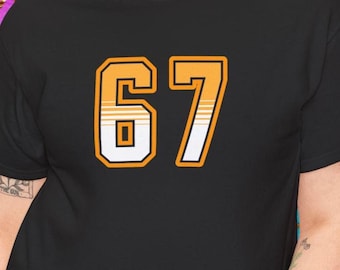 Maglietta con numero 67: maglietta con meme gergale della generazione Alpha, costume di Halloween
