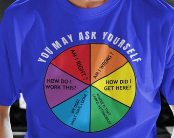 Camiseta de Talking Heads: Letras retro con diseño de gráfico circular