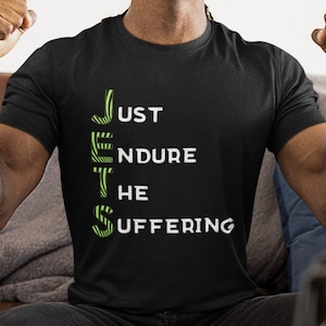 Jets Fan Shirt, Fußball Fanatiker, sarkastisch, ertrage einfach das Leiden, lustige Jets Regel Fußball, Herren, Damen Geschenk Fußball T-Shirt