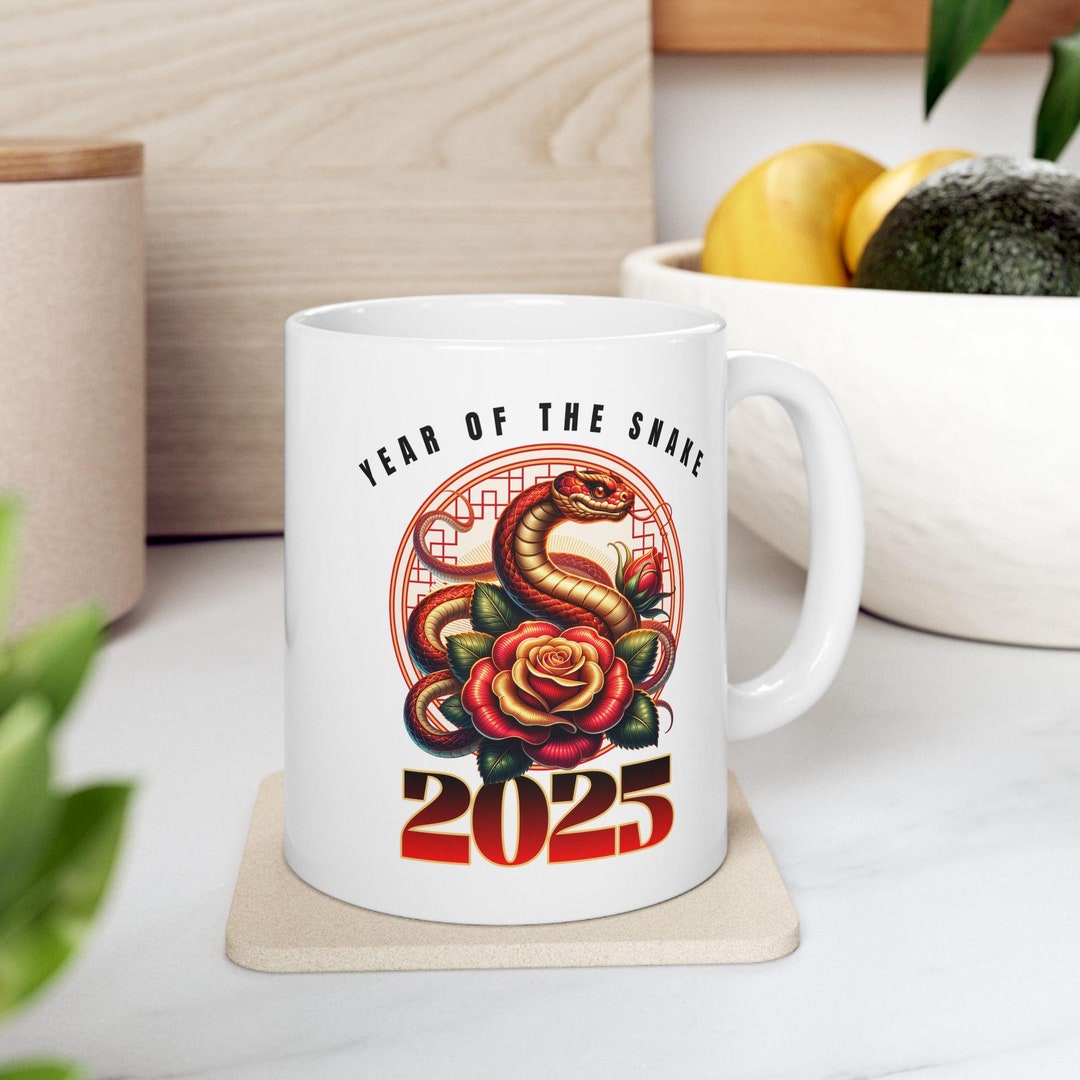 Chinese Lunar New Year Mugs, Year of the Snake 2025 Mugs, 11 Oz, 15oz, Year of the Snake Gift