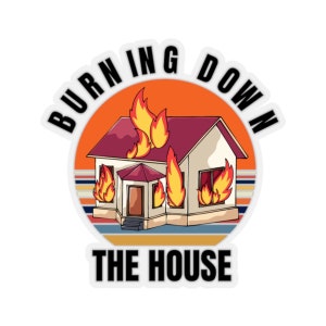 D. Byrne, T- Heads Lovers, Burning Down The House - 80&#39;s T-Heads Music, Kiss-Cut Stickers, Gift Kiss-Cut Sticker for Talking Heads Lovers