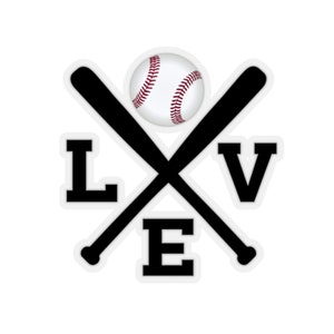 Baseball Lovers, Players, Crossed Bats with Baseball Stickers, Baseball Kiss-Cut Stickers, Cool Baseball Love Kiss-Cut Stickers - 4 Sizes