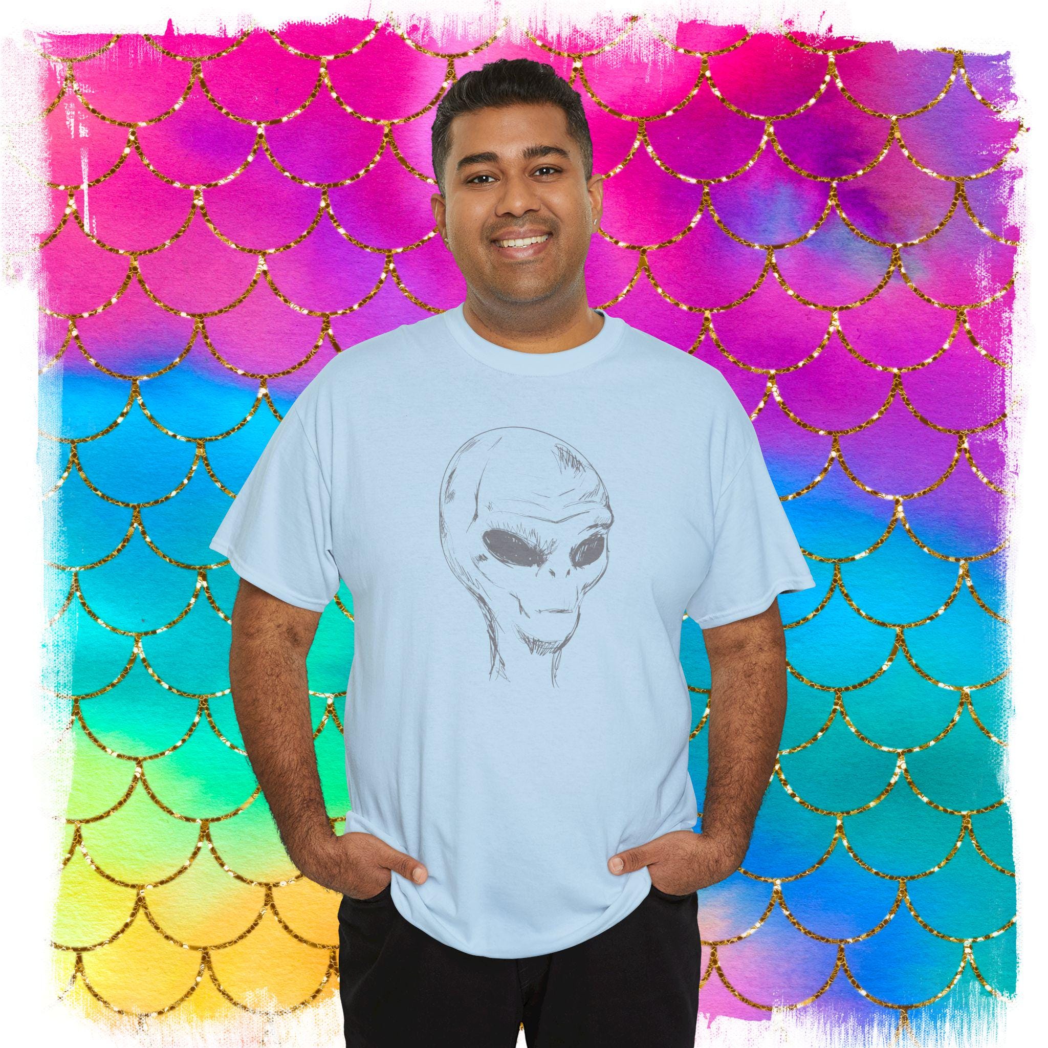 ED エイリアン Tシャツ：宇宙人が地球を訪問 - ユニセックス ヘビー 
