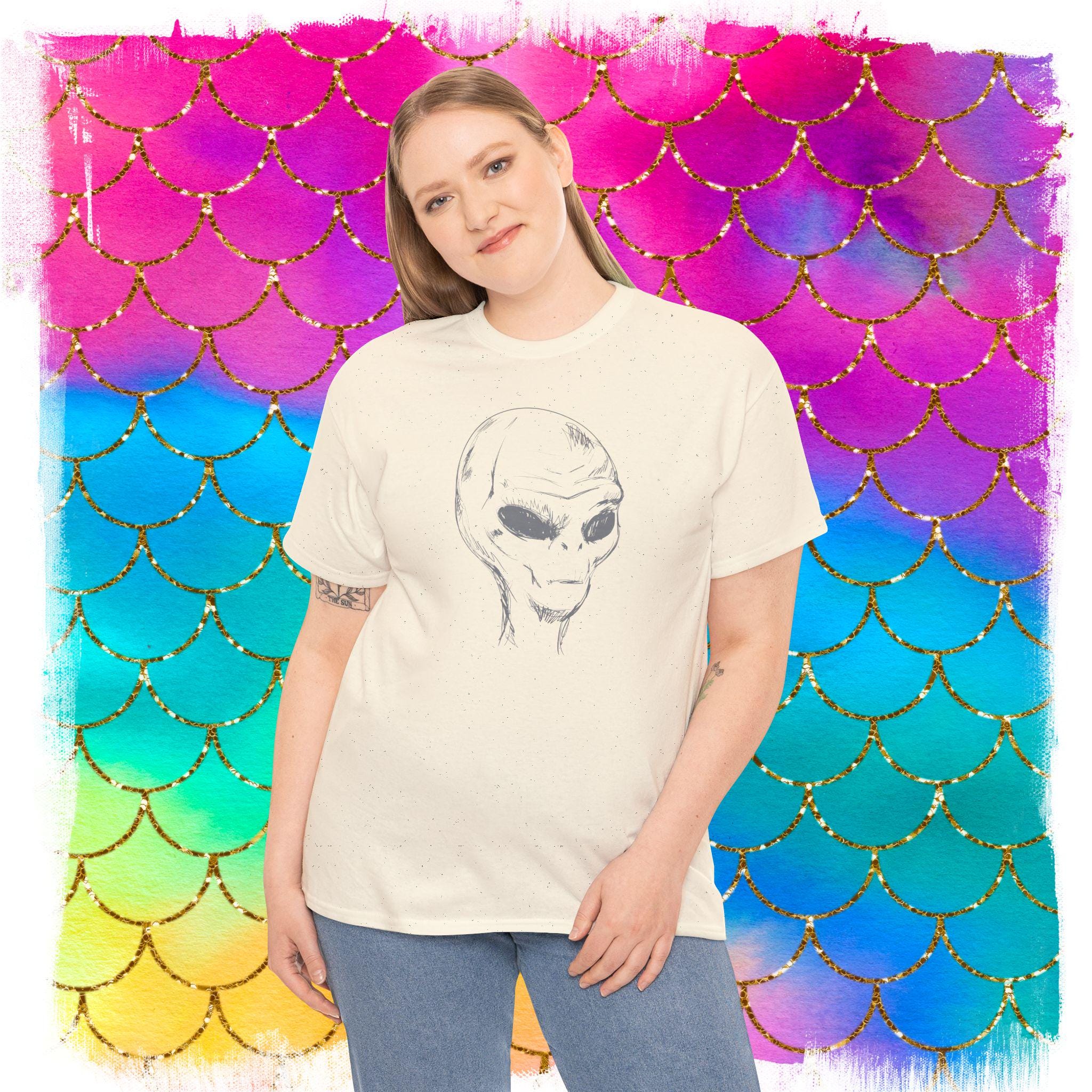 ED エイリアン Tシャツ：宇宙人が地球を訪問 - ユニセックス ヘビー 
