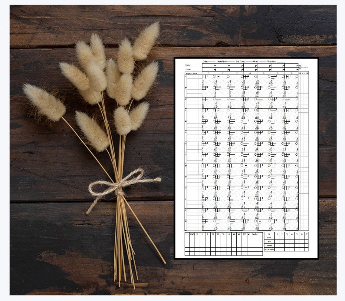 Digital Download, Baseball Scorebook, Little League, Pro Games, Play by