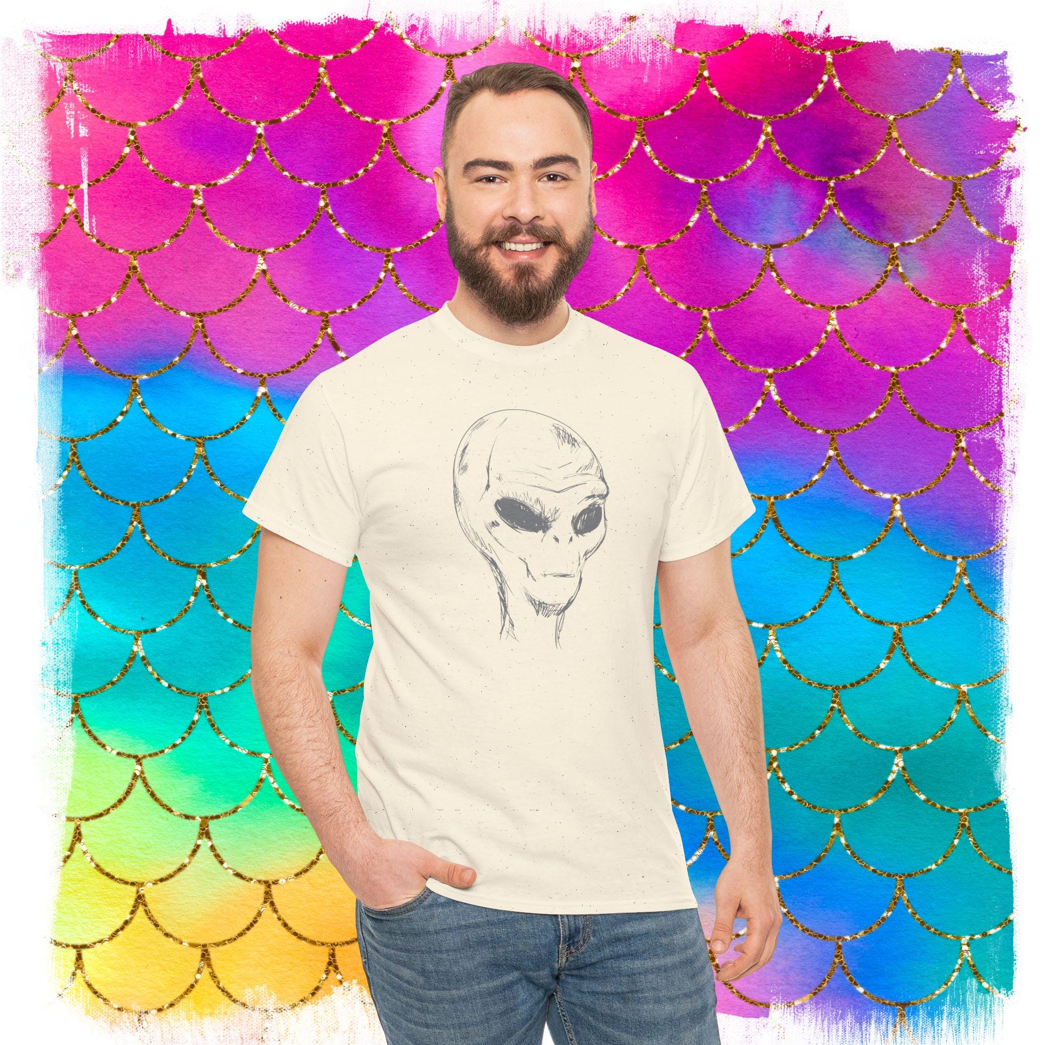 ED エイリアン Tシャツ：宇宙人が地球を訪問 - ユニセックス ヘビー 