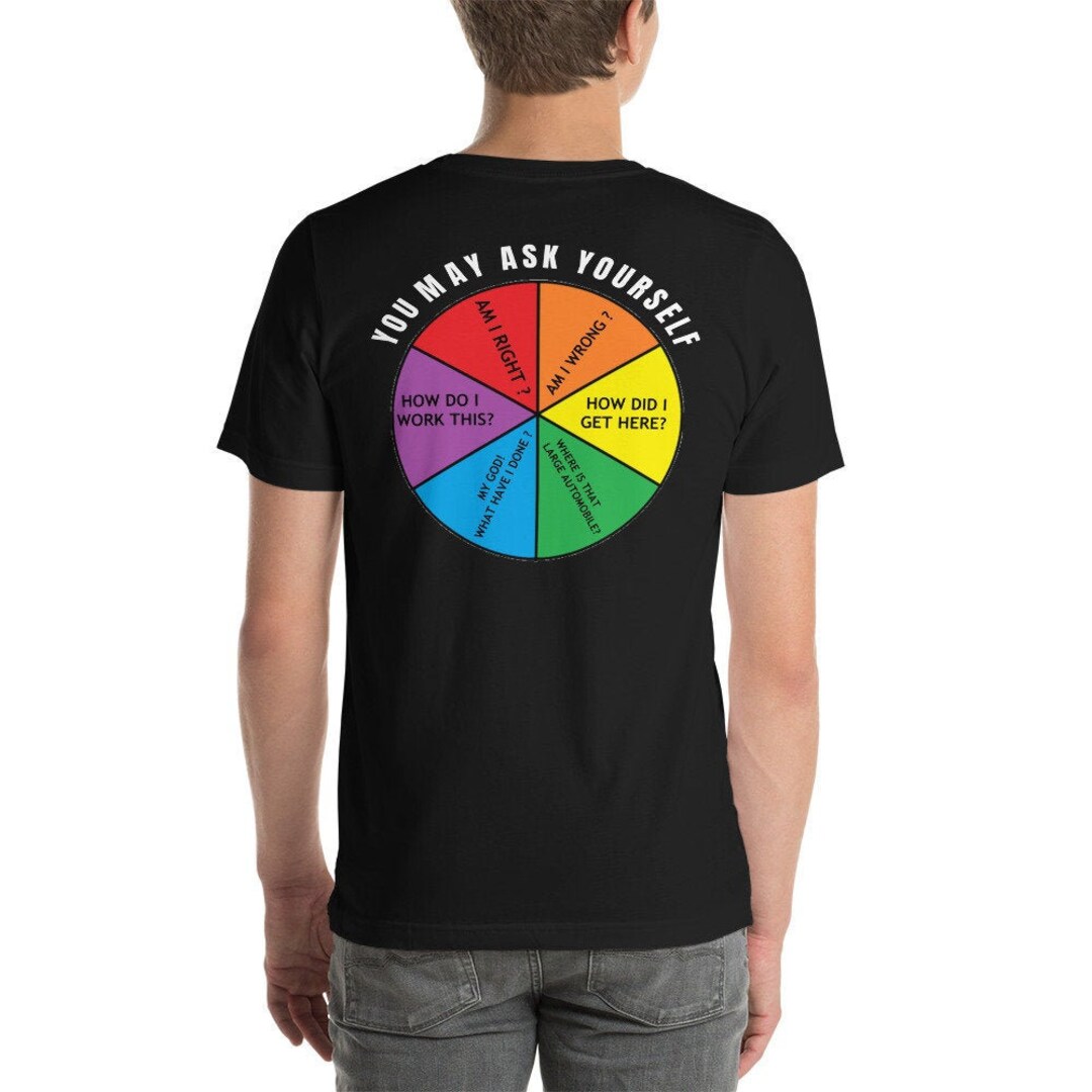 D. Byrne Lyrics Pie Chart T-shirt: 80s Rock Music Bella+canvas Tee
