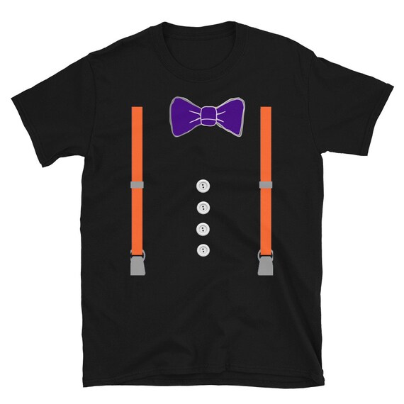 All Dressed up Halloween Costume Purple Bow Tie Buttons and Suspenders Cute Short sleeve Unisex Halloween Dress up Costume Gift T shirt Etsy UK