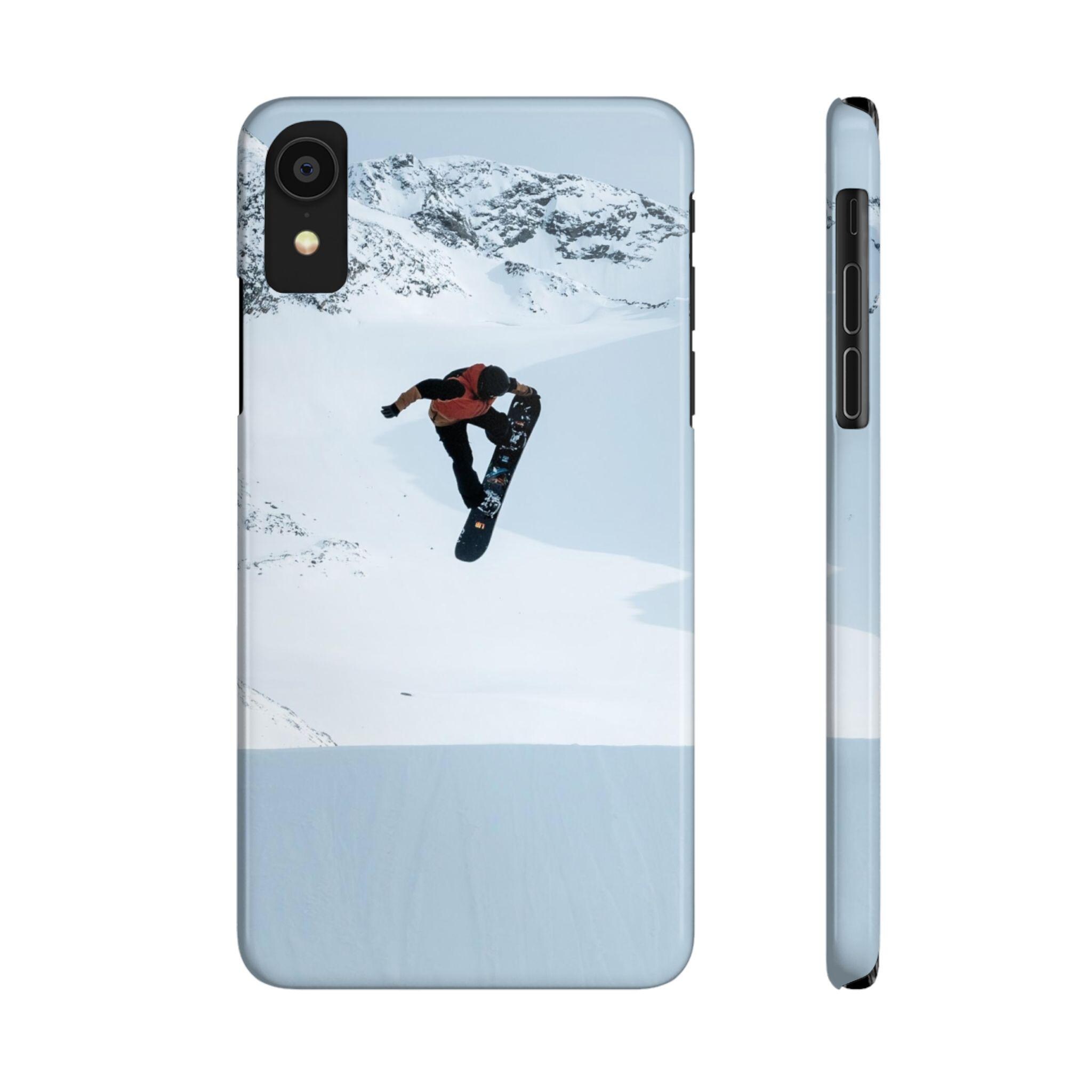 スノーボーダー iPhone 11-17 ケース：Max、Pro、Slim モデル、光沢