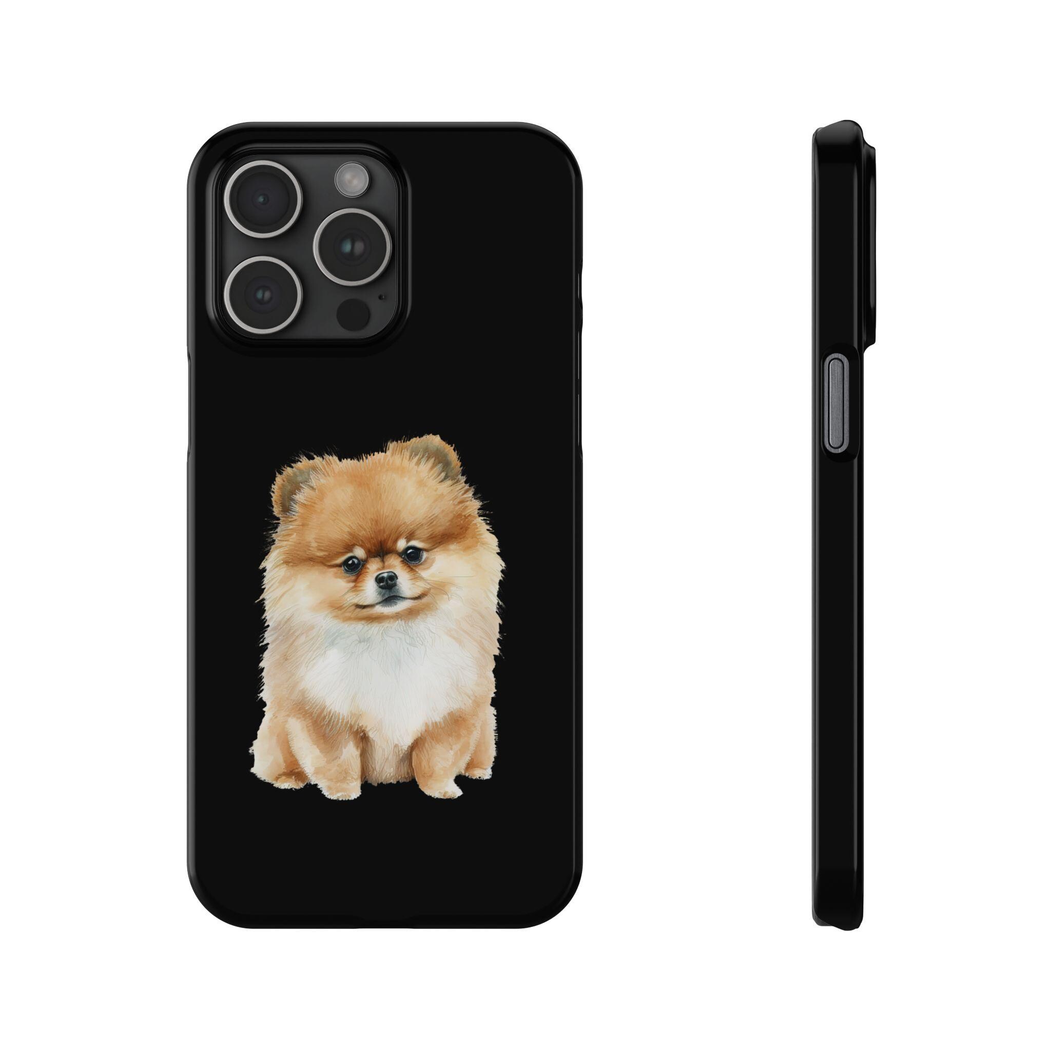 ポメラニアン犬 iPhone 11-17 ケース: Max、Pro、Slim モデル、光沢