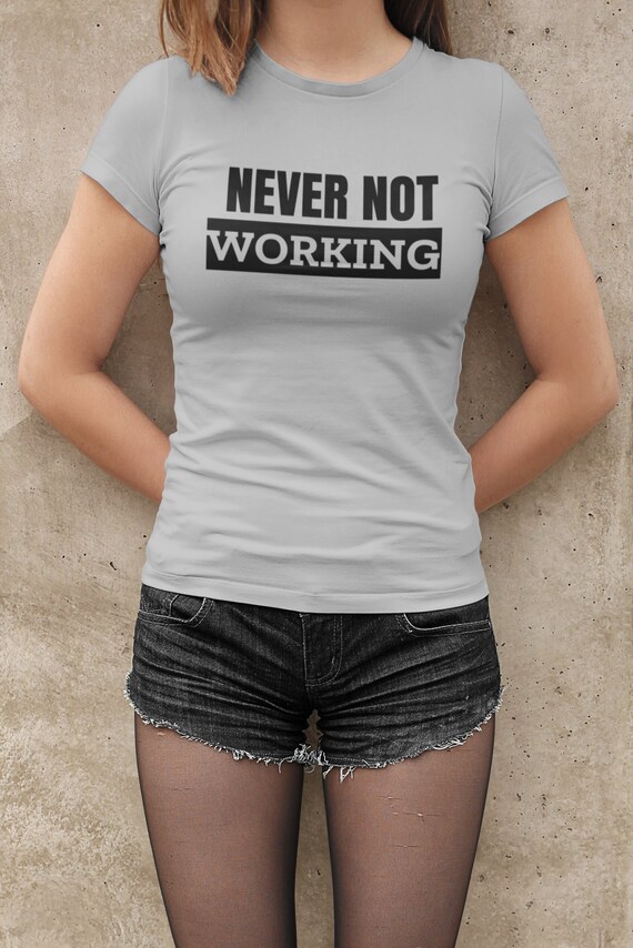 Grappig werk T shirt nooit niet werken heren dames woordspeling ondernemers T shirt sarcastisch shirt grappig nooit niet werken cadeau T shirt Etsy Nederland