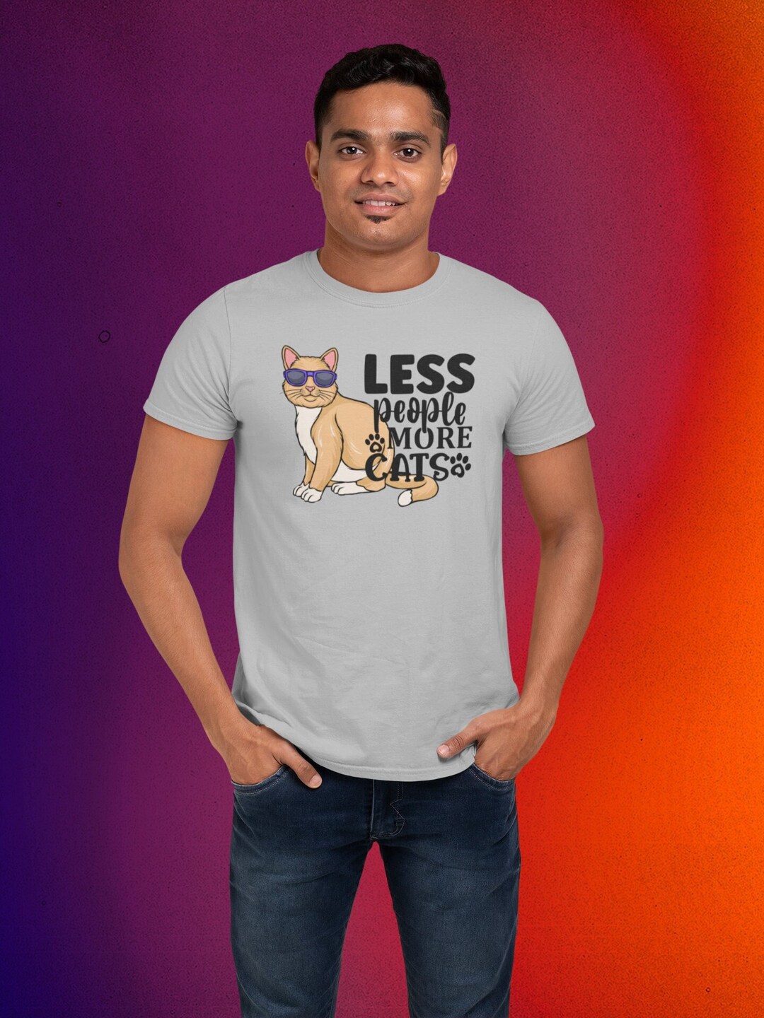 Less People More Cats T-shirt: Unisex Cat Lover Tee - Etsy