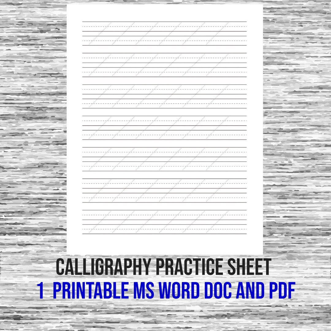 Digital Download, Calligraphy Practice Sheet, Practice Sheet for ...