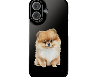 ポメラニアン犬 iPhone 11-17 ケース: Max、Pro、Slim モデル、光沢
