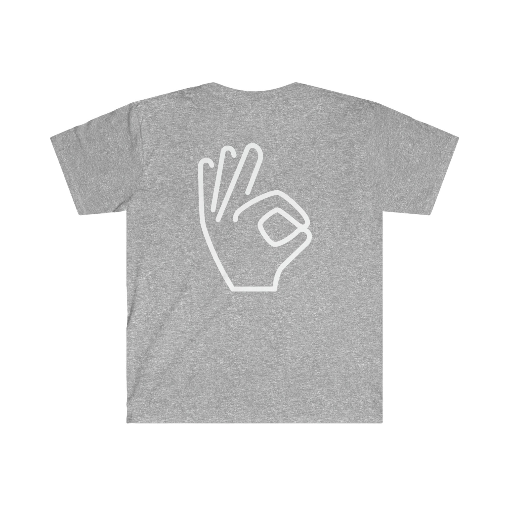 Maglietta Hipster "Okay Hand Sign" - Uomo Donna, Cotone, Girocollo, Manica Corta, L337