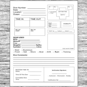 Scuba Dive Log: Printable Trip Planner (PDF & Word) - Etsy