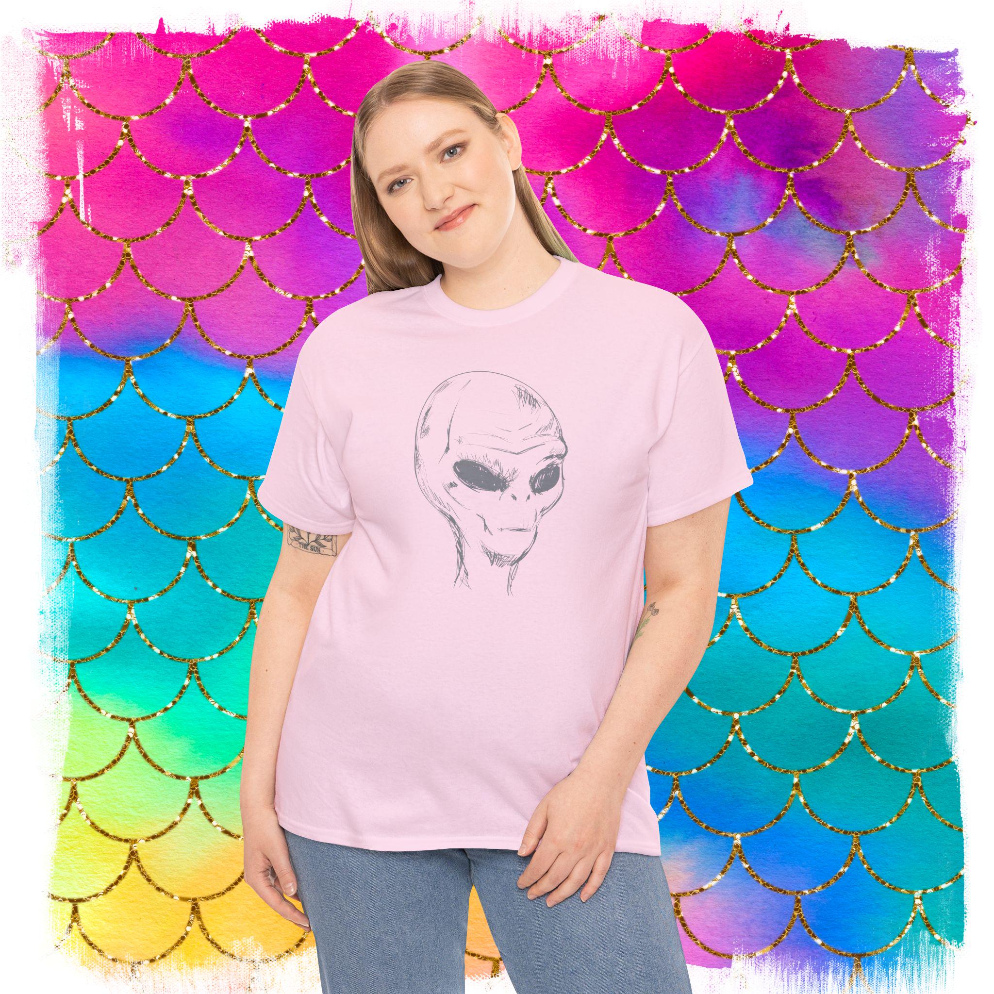 ED エイリアン Tシャツ：宇宙人が地球を訪問 - ユニセックス ヘビー 