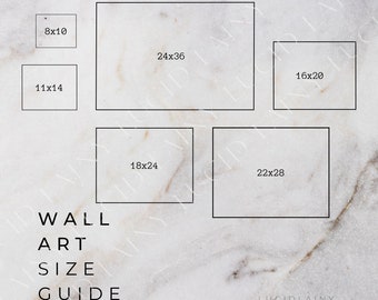 Wall Art Size Guide, Frame Size Guide, Print Size Guide, Wall Display Guide, Comparison Chart, Poster, Size Chart, Horizontal Size Guide