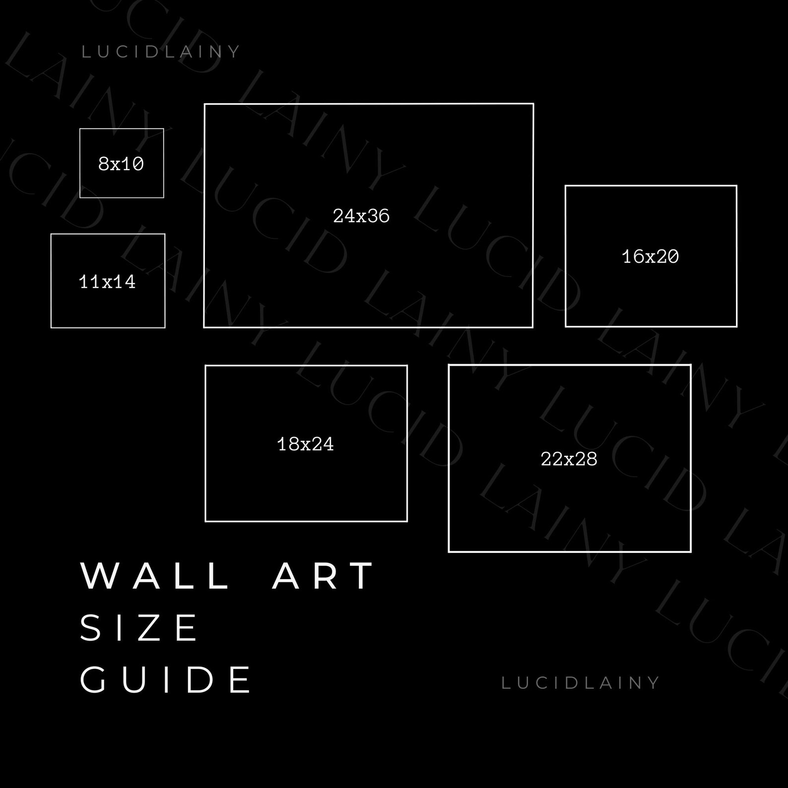 Wall Art Size Guide, Frame Size Guide, Print Size Guide, Wall Display