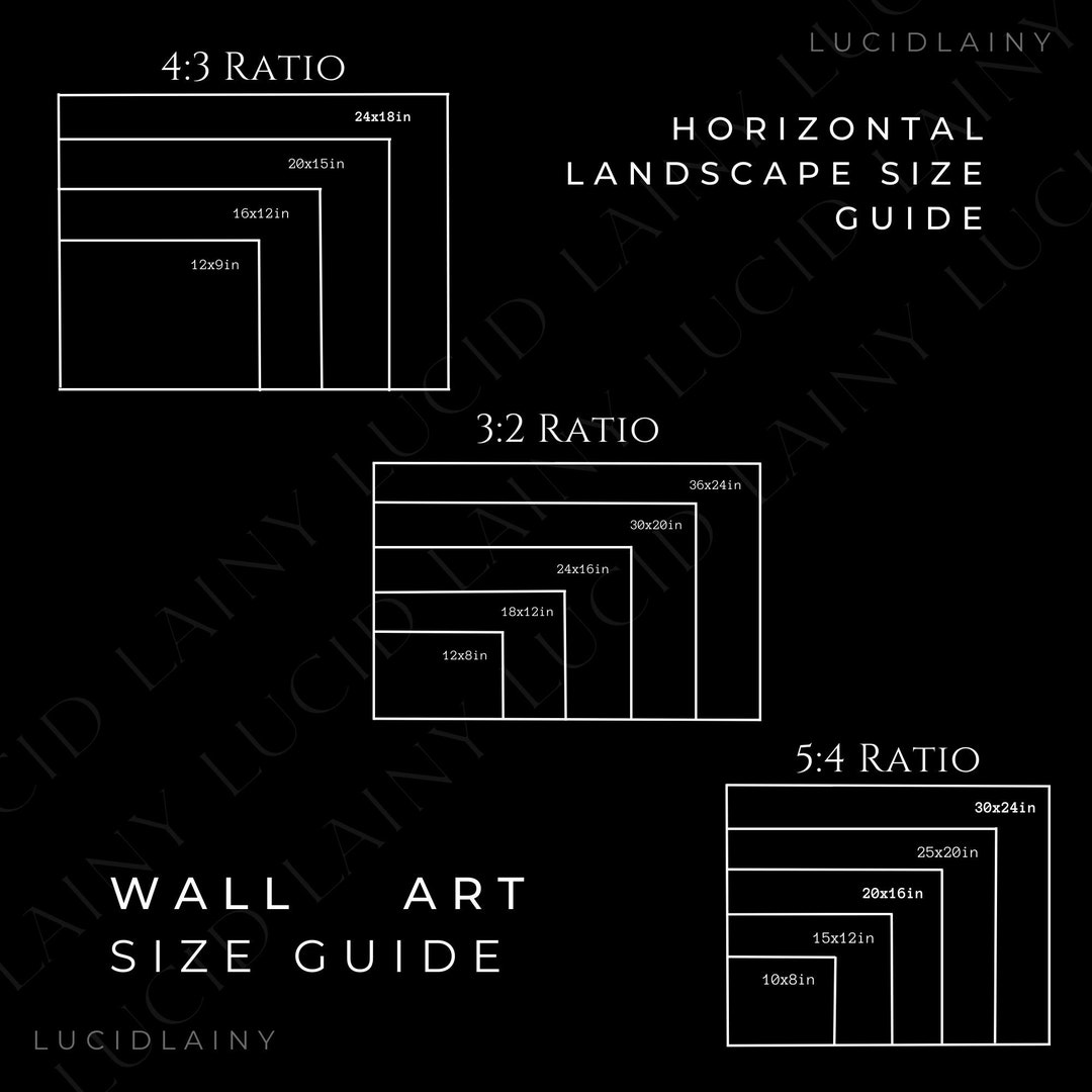 Wall Art Size Guide Frame Size Guide Print Size Guide Etsy Canada