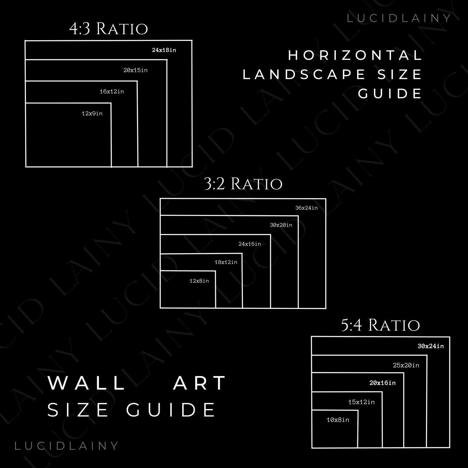 Wall Art Size Guide Frame Size Guide Print Size Guide Etsy Canada