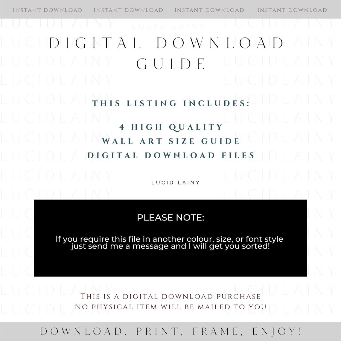 Wall Art Size Guide Frame Size Guide Print Size Guide Etsy Canada