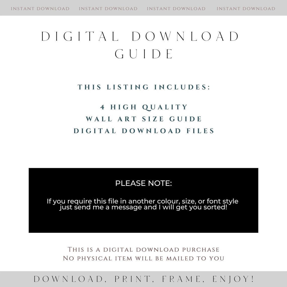 CLAY Wall Art Size Guide Frame Size Guide Print Size Etsy