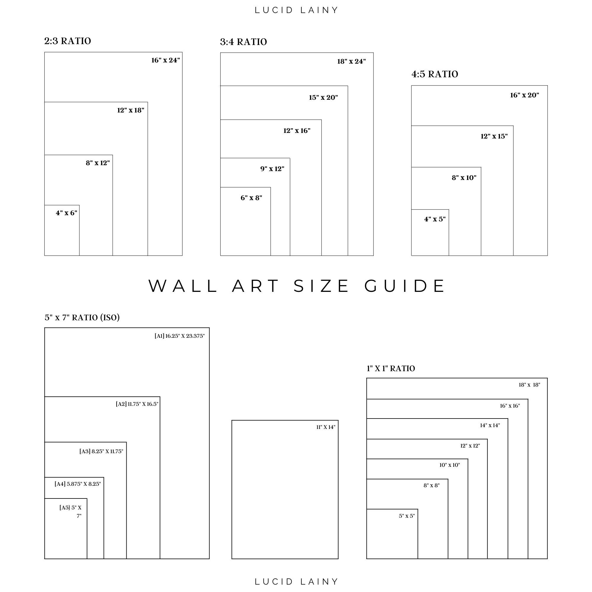 Wall Art Size Guide Printables Pngs JPEG Popular Frame Etsy Canada