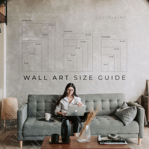 LIFESTYLE | Wall Art Size Guide | Frame Size Guide | Size Guide PRINT | Comparison Chart | Poster Size Chart | Wall Display Guide | Minimal