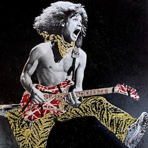 Van Halen Eddie Van Halen Rhinestone Gemstone Glitter Wall Art image 1