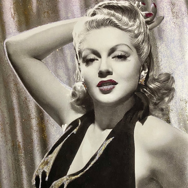 Lana Turner Glitter, Rhinestone, Gemstone Wall Art