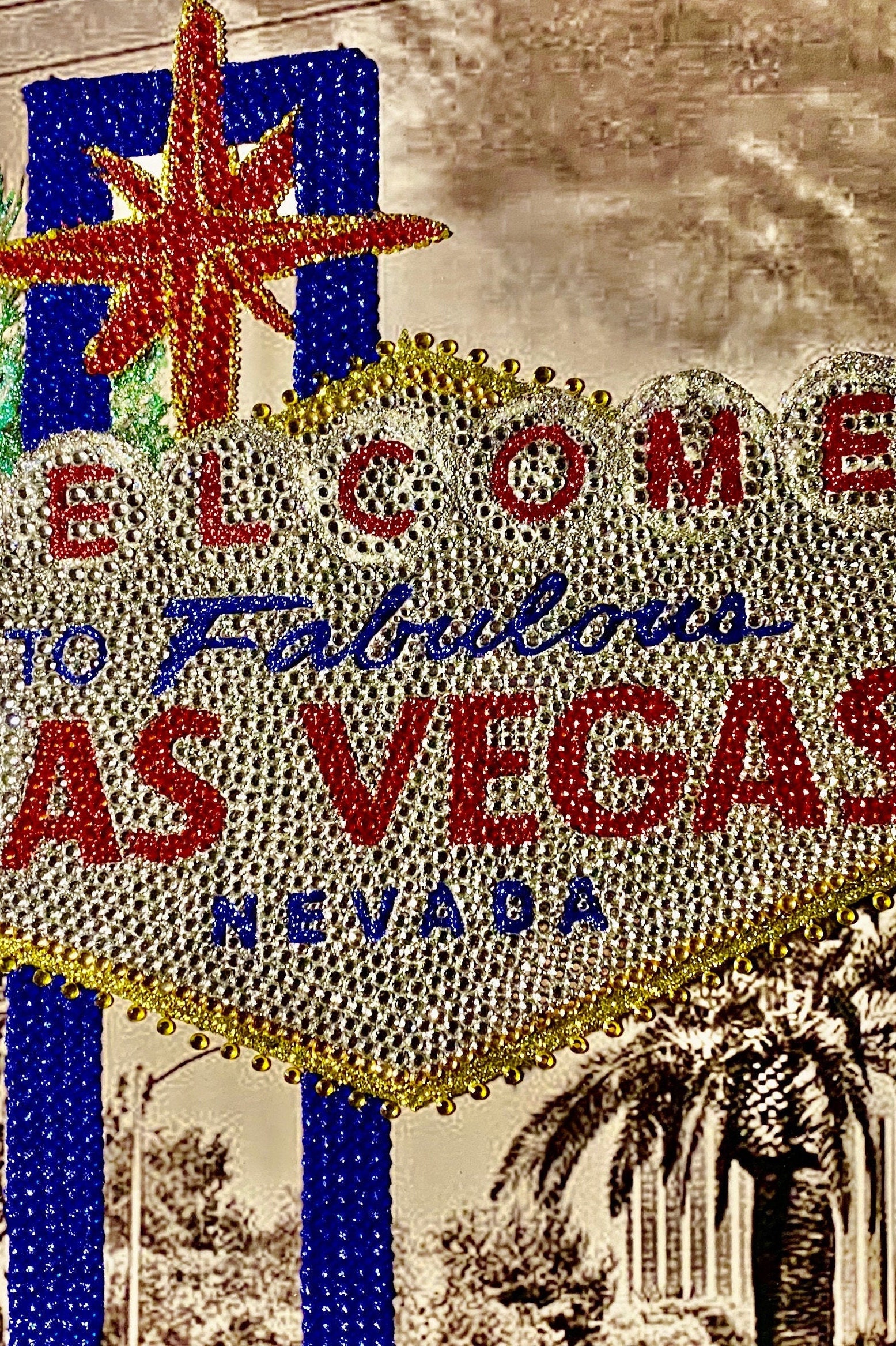 Las Vegas Sign Rhinestone, Gemstone, Glitter Wall Art - Etsy