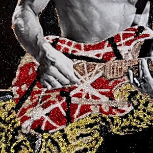 Van Halen Eddie Van Halen Rhinestone Gemstone Glitter Wall Art image 3