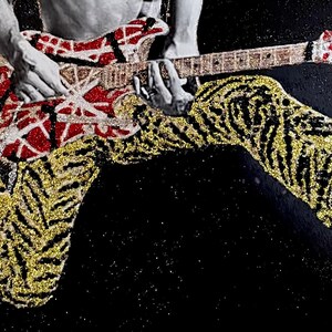 Van Halen Eddie Van Halen Rhinestone Gemstone Glitter Wall Art image 2