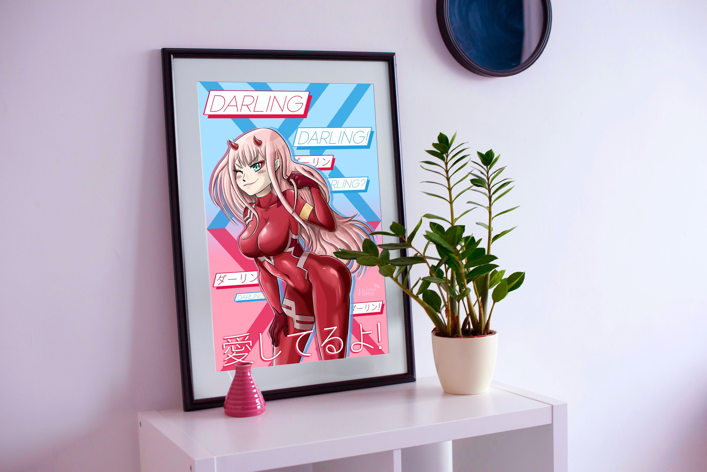  DCVH Anime Darling in The Franxx Hiro Zero Two Canvas Art Poer  and Wall Art Picture Print Modern Family Bedroom Der Poers 12x18h(30x45cm):  Posters & Prints