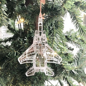 Engraved F-15C Blueprint Fighter Jet Ornament