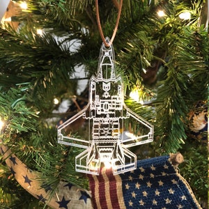 Engraved F-35A Blueprint Fighter Jet Ornament