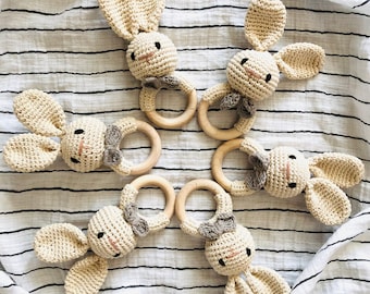 Handmade Crocheted Bunny Rattle