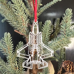 Engraved F-35B Blueprint Fighter Jet Ornament