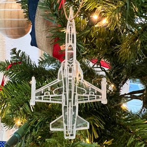 Engraved F-5N Blueprint Fighter Jet Ornament