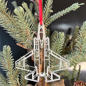 Engraved F-35C Blueprint Fighter Jet Ornament