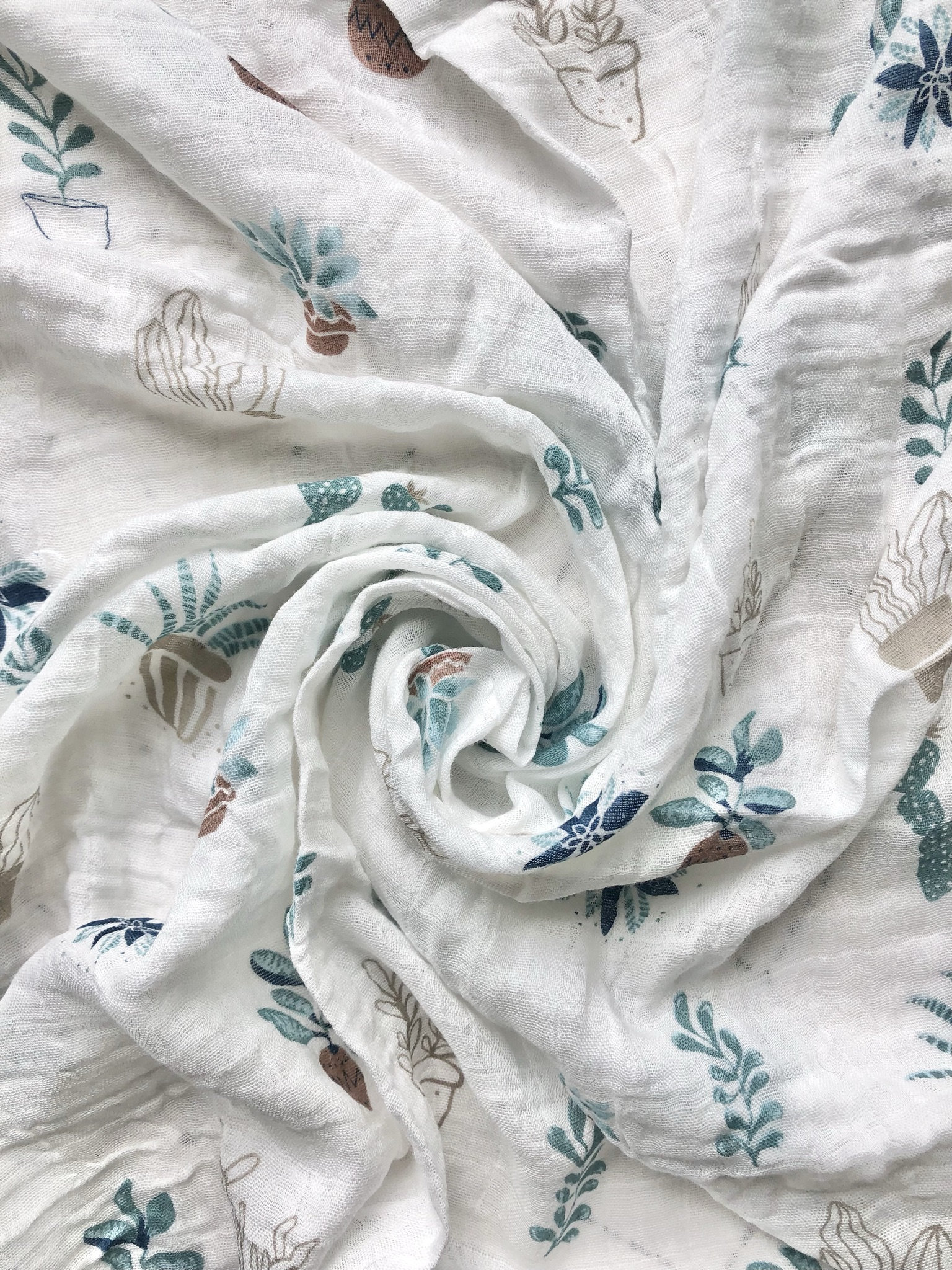 Lil Succulent/cacti Muslin Swaddle/blanket Etsy