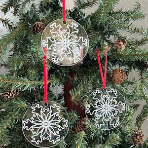 Engraved F-15, F-16 or F-35 Fighter Jet Snowflake Ornament