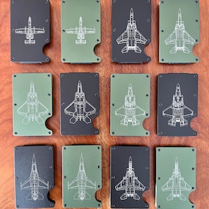 Fighter Jet Aluminum Minimalist Wallets (A-10, F-15C, F-15E, F-16, F-22, F-35A)