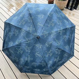 Starry Jet Night- Fighter Jets in the Sky-Semi-Automatic Foldable Umbrella