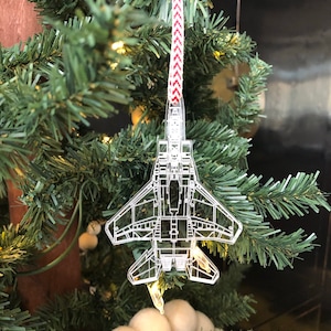 Engraved F-15E Blueprint Fighter Jet Ornament